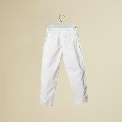 Pantalone bianco in tessuto parachute