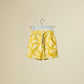 Shorts felpati con stampa foglie