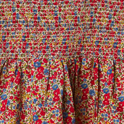 Abito in cotone Liberty Fiori Rossi