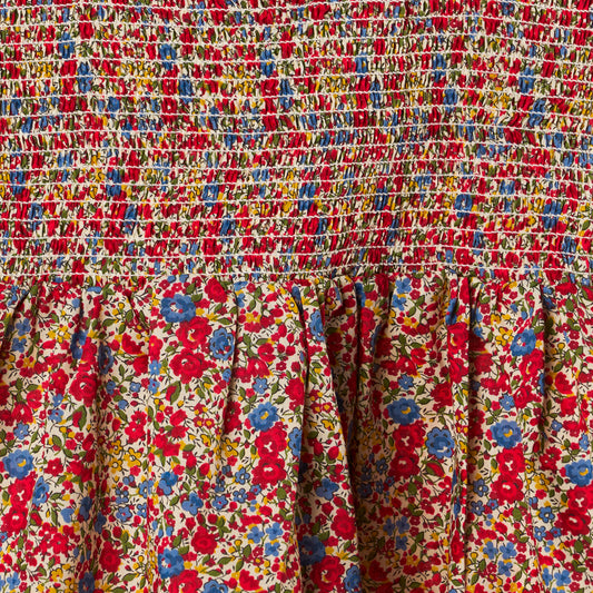 Abito in cotone Liberty Fiori Rossi