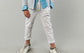 Pantalone bianco in tessuto parachute