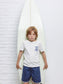 T-shirt maniche corte bianca "Catch the wave"