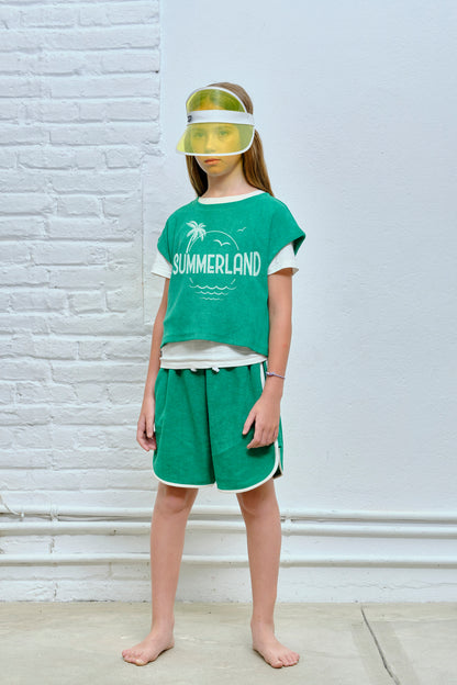 Shorts verdi in spugna