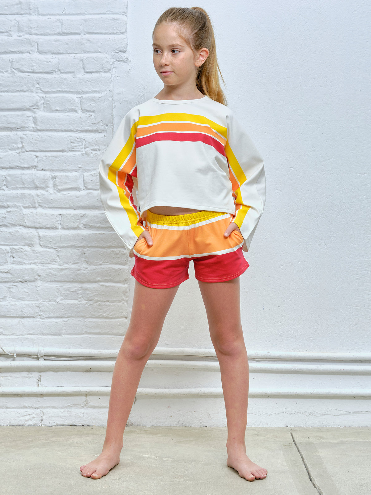 Shorts a righe sunset