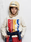 Felpa bianca con stampa biker