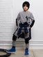 Pantalone jogger con toppe in neoprene nero